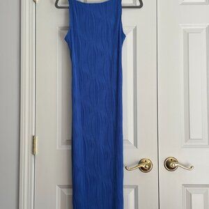 NWT PrettyGarden Royal Blue Ribbed Bodycon Maxi Dress S